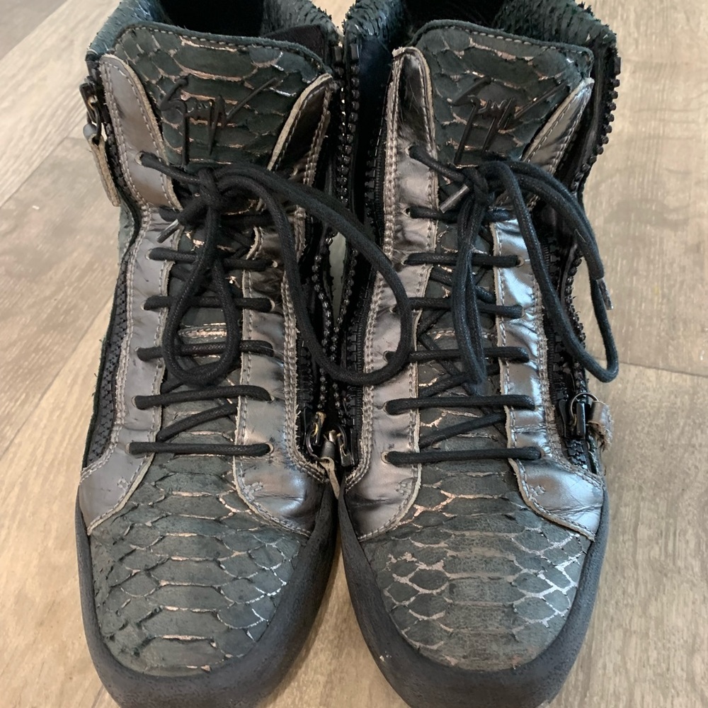 Giuseppe Zanotti Double Zip Mens High Top Size 11 Crocodile Sneakeers